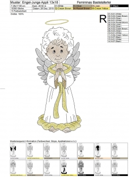 Preview: Teilapplikation "Engel-Junge" (13x18 ; 20x20 ; 20x30)